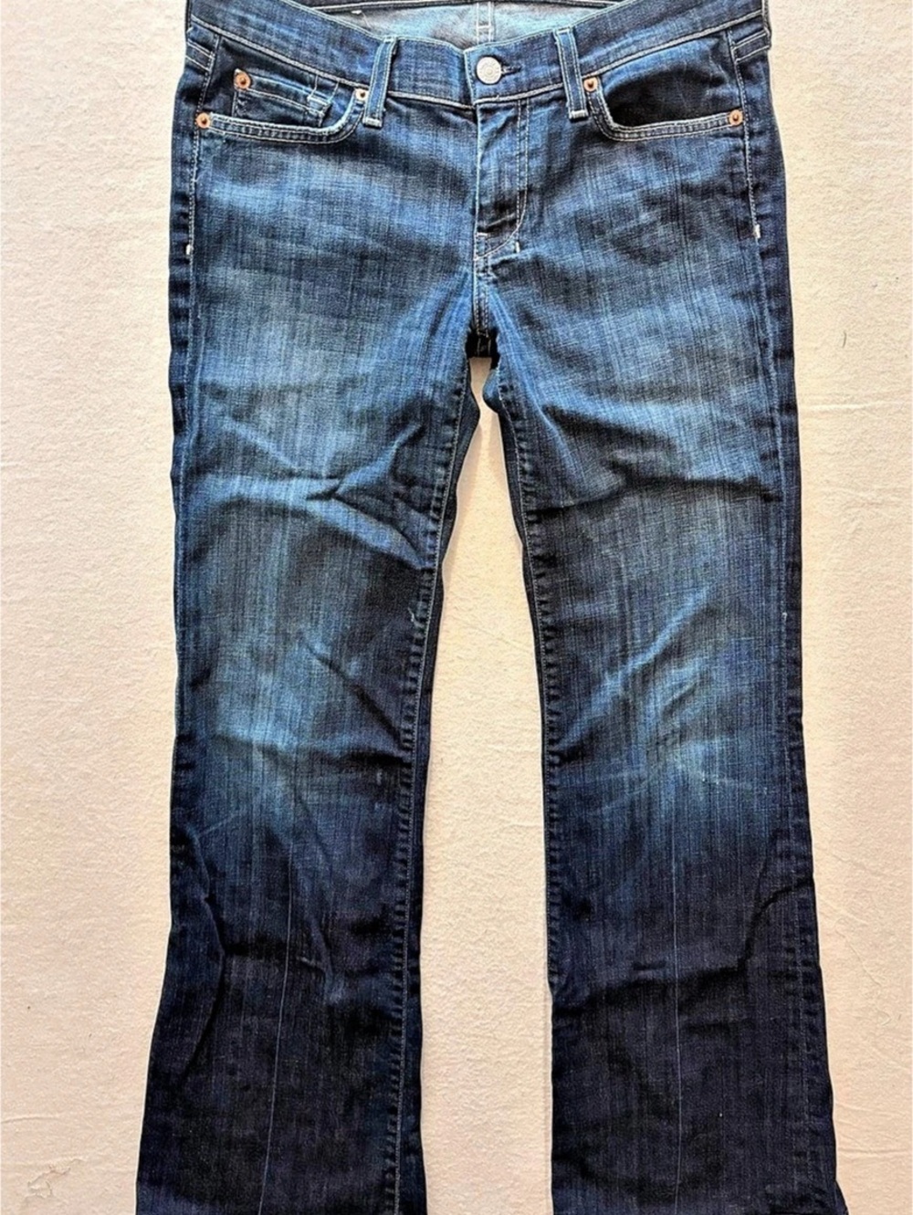 7 For All Mankind Dojo Flare Trouser Jeans Blue Waist 27
